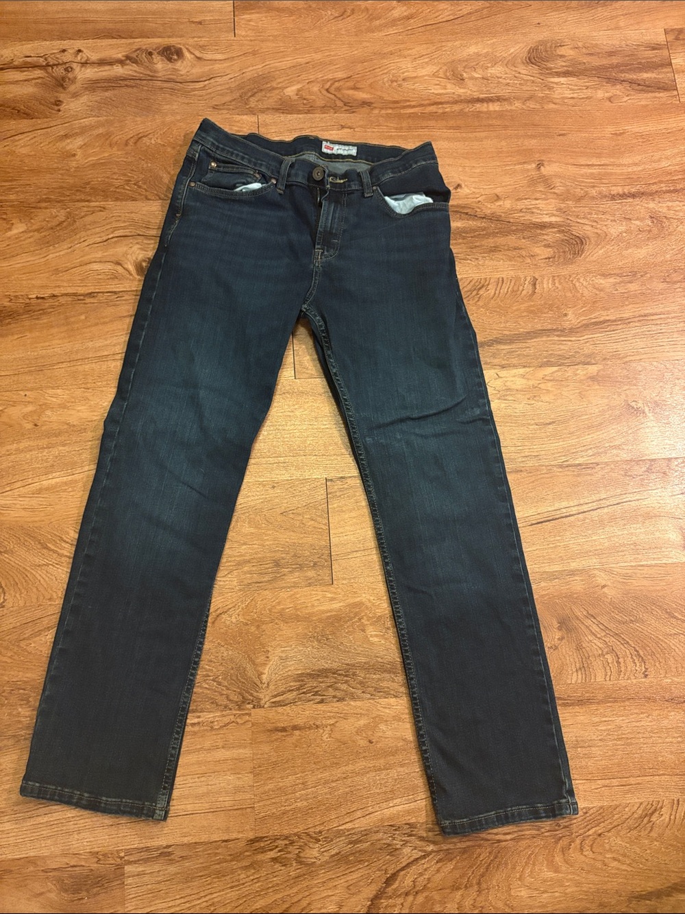 Men's Dark Blue Wrangler Straight-Leg Jeans